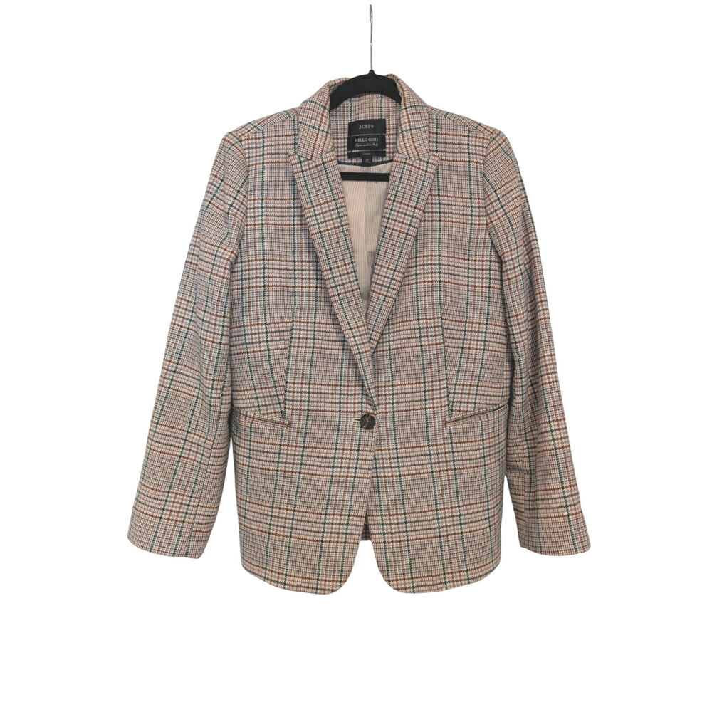 J.Crew Nello Gori Italian Fabric Plaid Blazer Women's Size 12 (L)